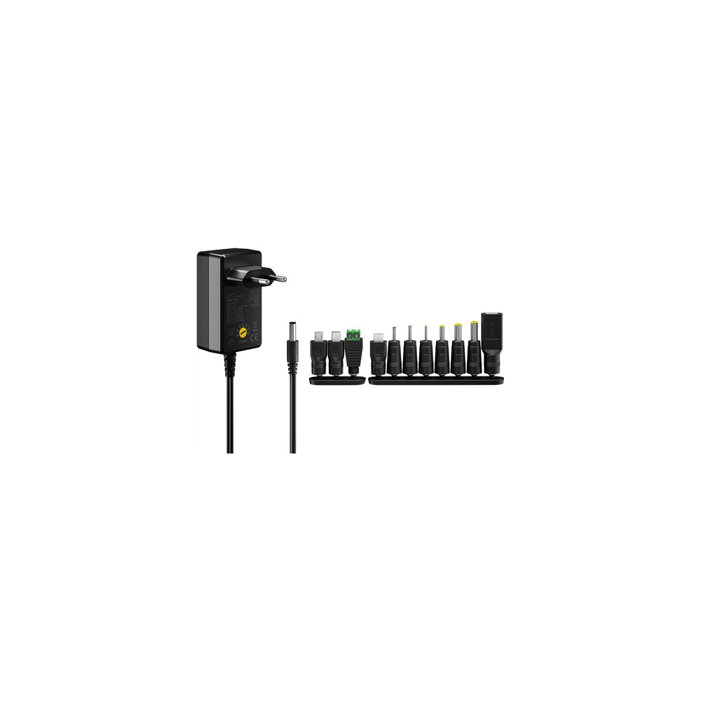 Produktbild för goobay strömadapter - universell - DC-jack 5,5 x 2,1 mm - 7.2 Watt