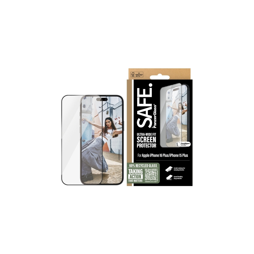 Produktbild för SAFE. by PanzerGlass - skärmskydd för mobiltelefon - ultrabred passning