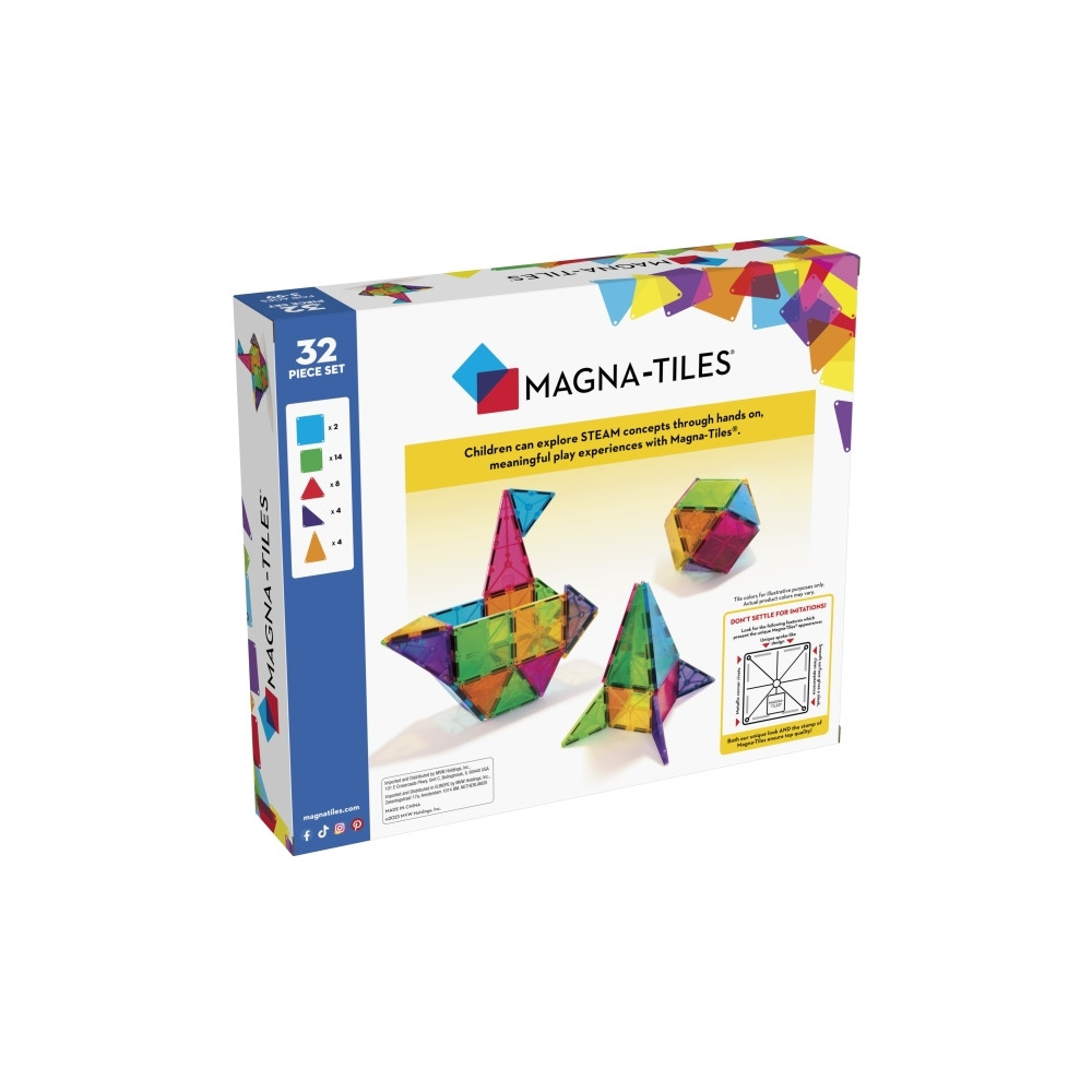Produktbild för Magna-Tiles Clear Colours 32 pcs
