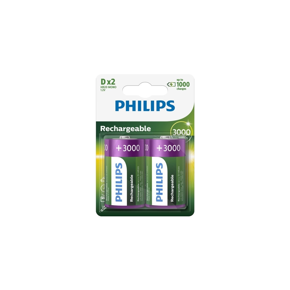 Produktbild för Philips R20B2A300 batteri - 2 x D - NiMH