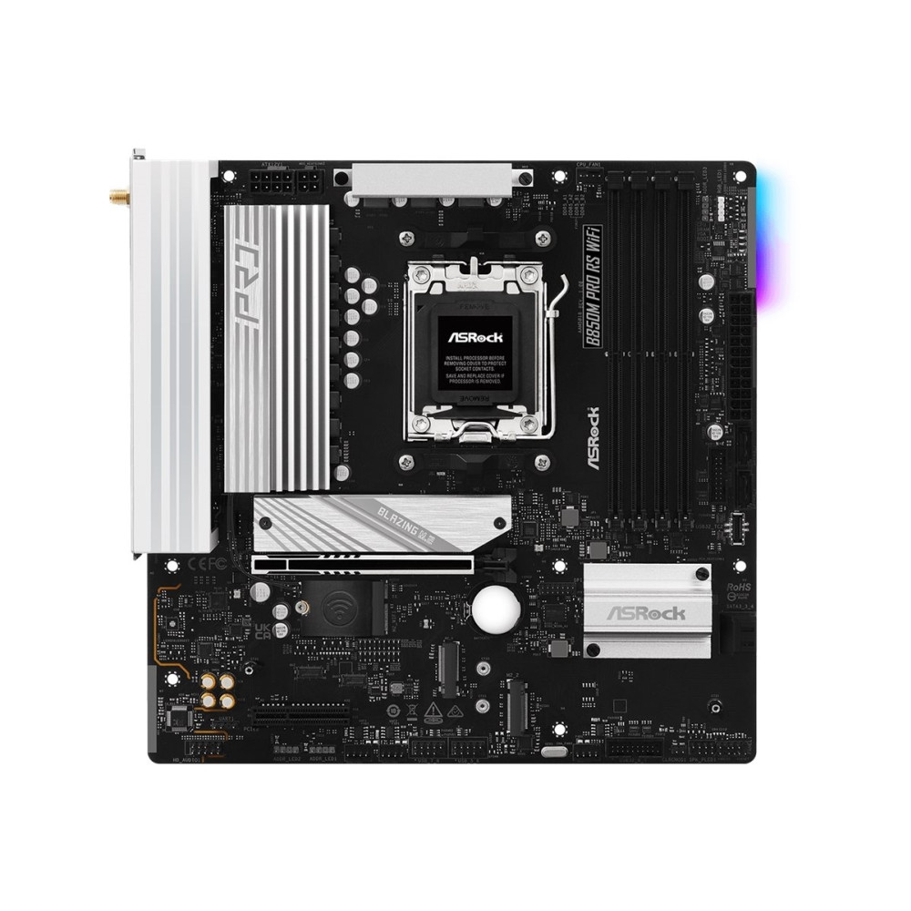 Produktbild för ASRock B850M Pro RS WiFi - moderkort - micro ATX - Socket AM5 - AMD B850