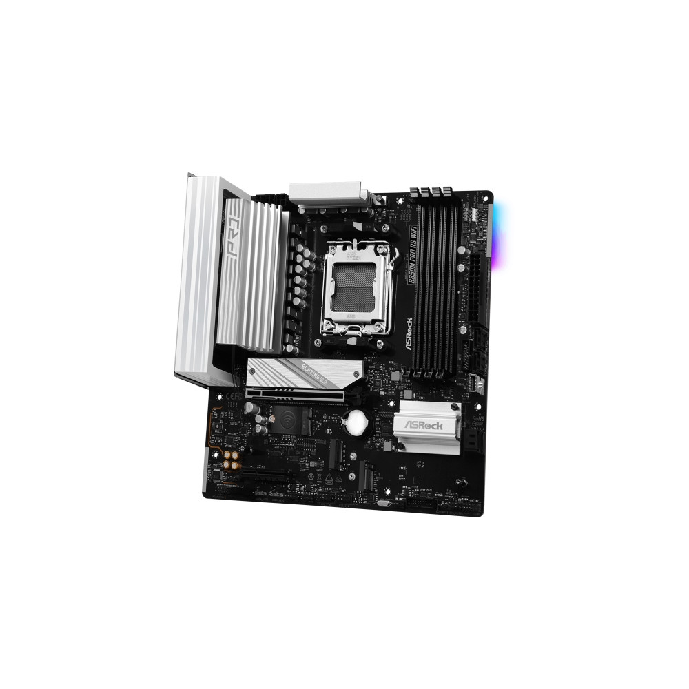 Produktbild för ASRock B850M Pro RS WiFi - moderkort - micro ATX - Socket AM5 - AMD B850