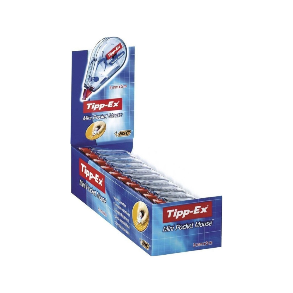 Produktbild för Tipp-Ex Mini Pocket Mouse - korrigeringsrulle - 5 mm x 5 m - transparent (paket om 10)