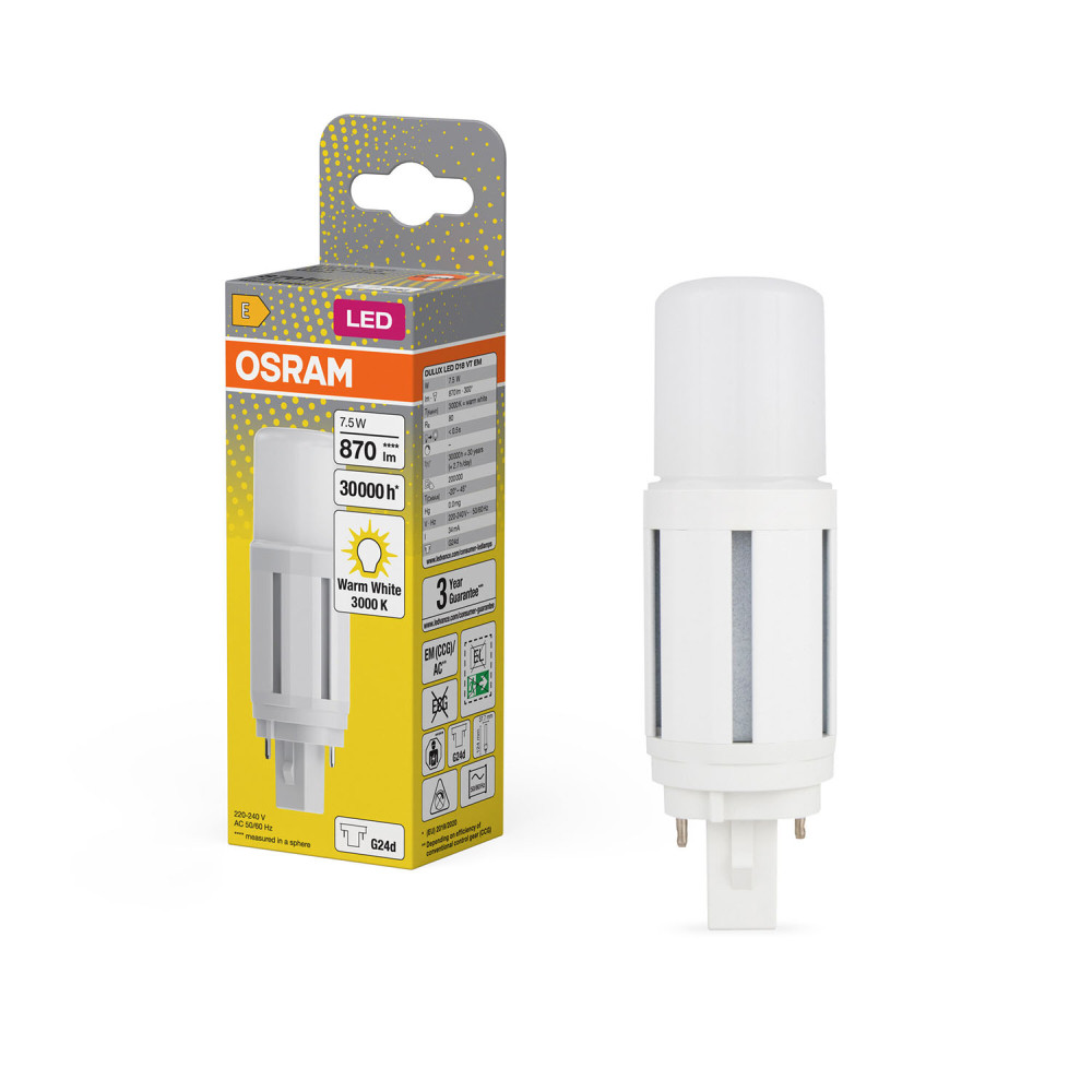 Produktbild för Dulux LED D VT EM & AC Mains 7,5W 830 G24D