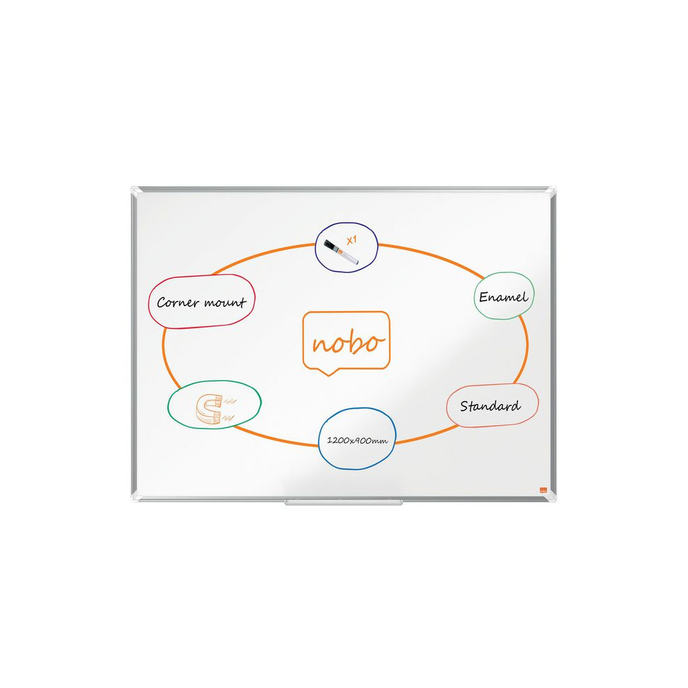 Produktbild för Whiteboard NOBO premium emalj 120x90cm