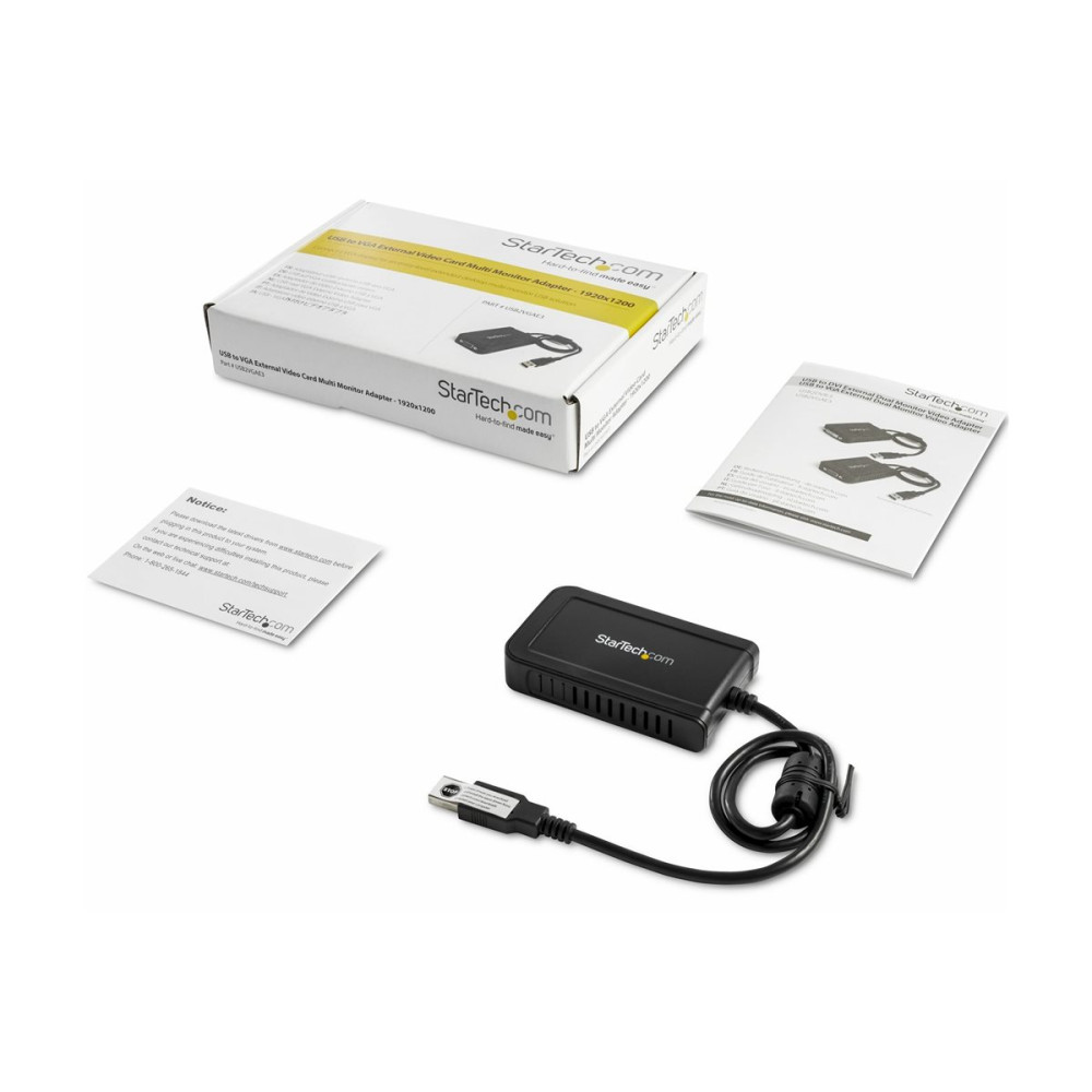 Produktbild för StarTech USB till VGA-adapter - 1920x1200 - USB/VGA-adapter - USB till HD-15 (VGA) - TAA-kompatibel - 50 cm