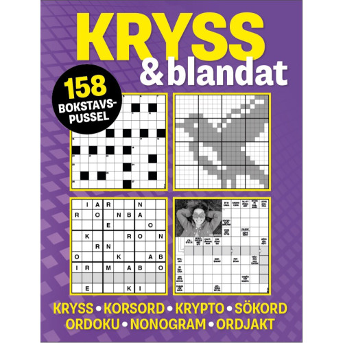 Karin Thorell Kryss & blandat (lila): 158 bokstavspussel med kryss, korsord, krypto (häftad)