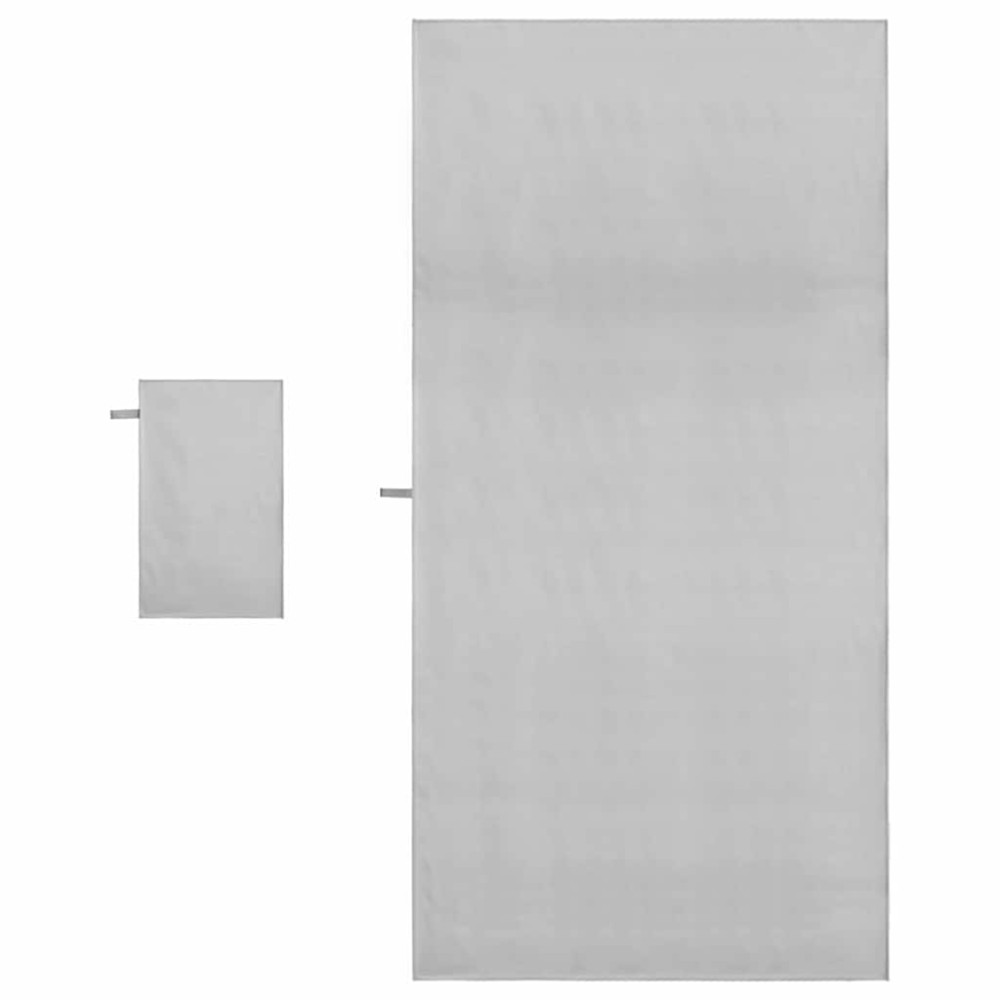 Produktbild för Sporthandduk Set 2 pcs Grå tyg