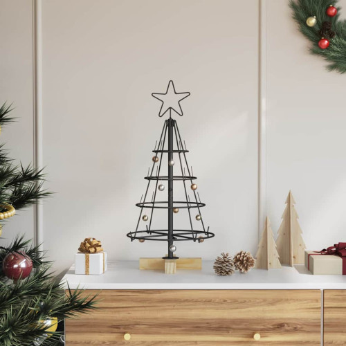 vidaXL Julcone-träd med stativ Svart 60 cm Stål