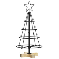 Produktbild för Julcone-träd med stativ Svart 60 cm Stål
