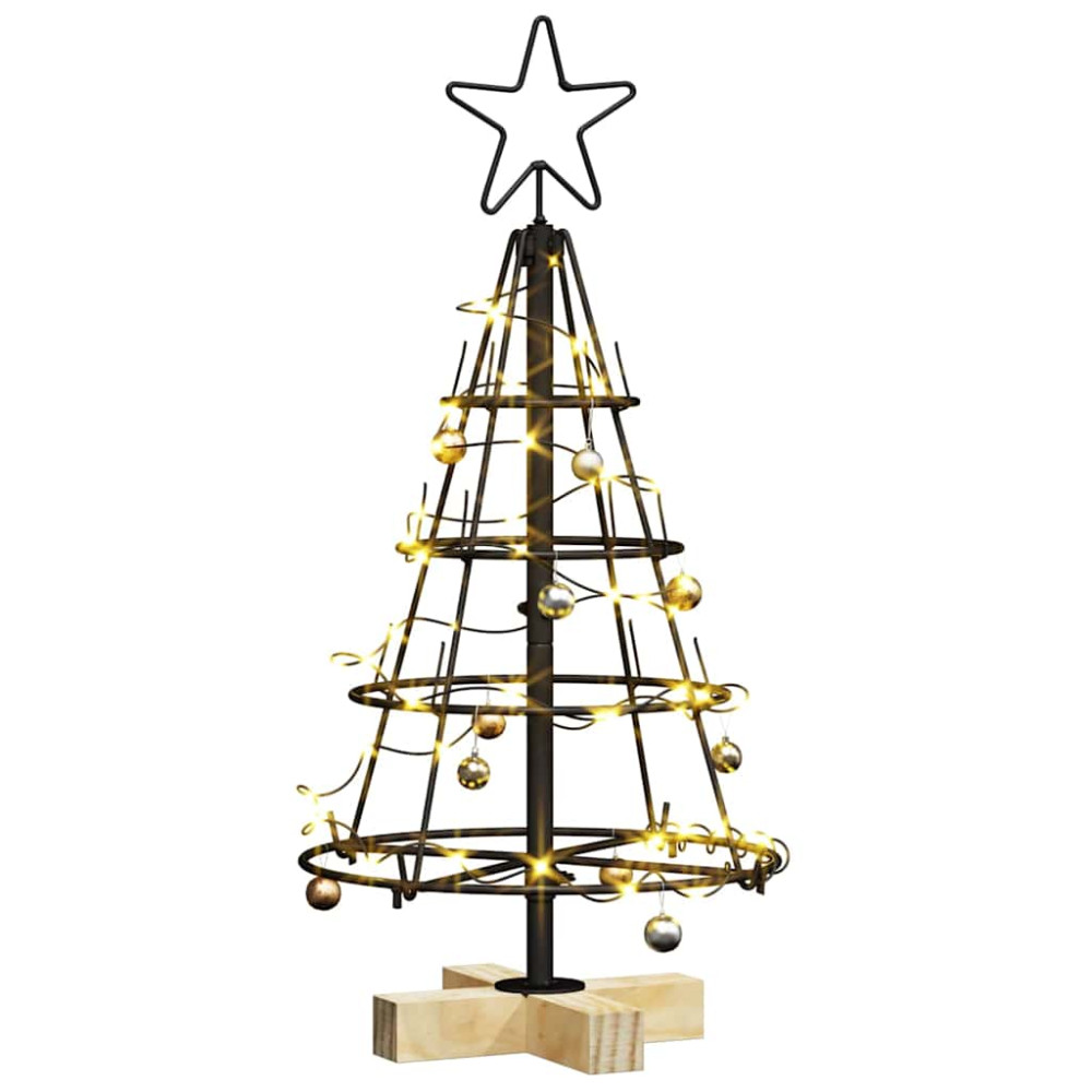 Produktbild för Julcone-träd med stativ Svart 60 cm Stål