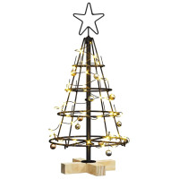 Produktbild för Julcone-träd med stativ Svart 60 cm Stål