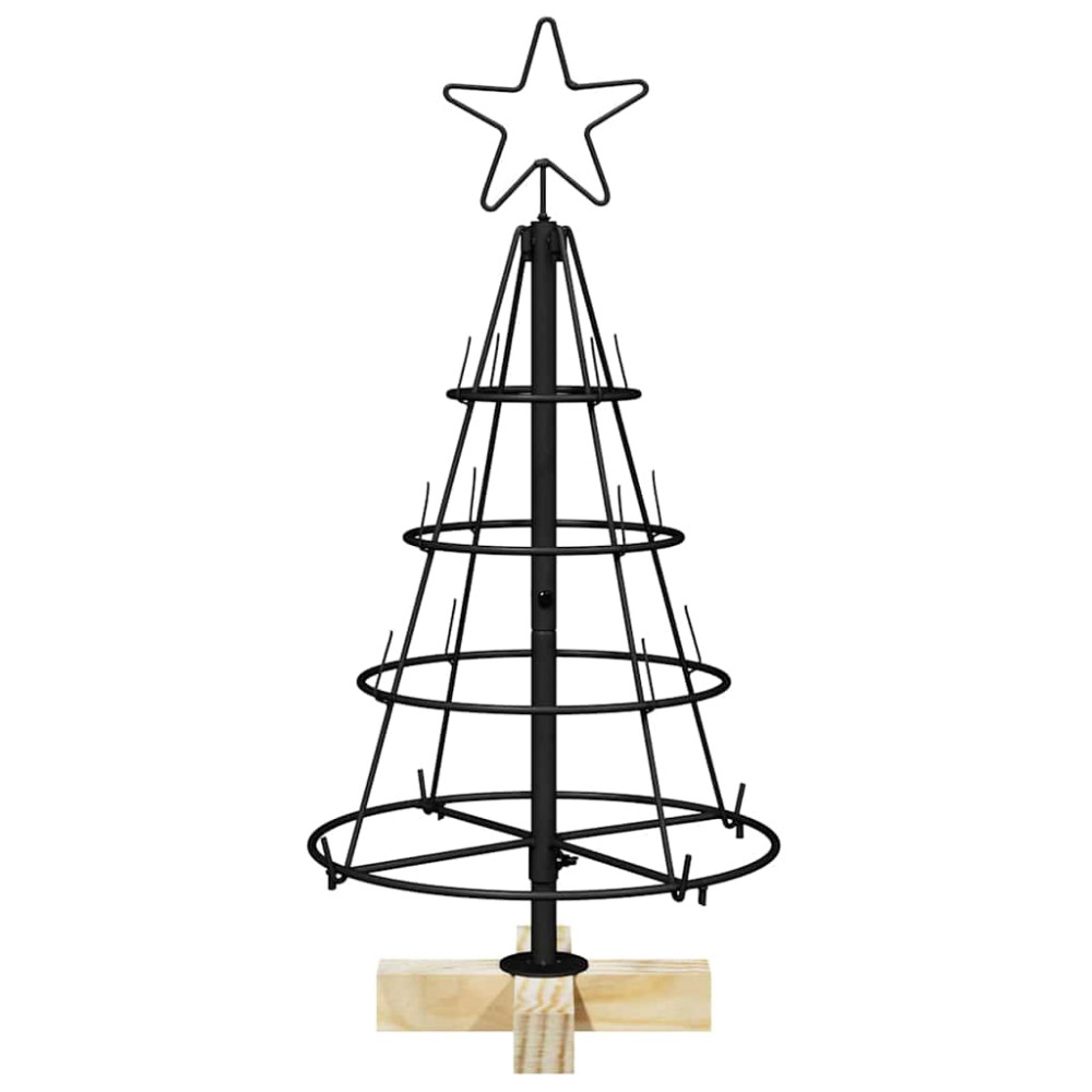 Produktbild för Julcone-träd med stativ Svart 60 cm Stål