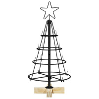 Produktbild för Julcone-träd med stativ Svart 60 cm Stål