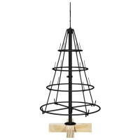 Produktbild för Julcone-träd med stativ Svart 60 cm Stål