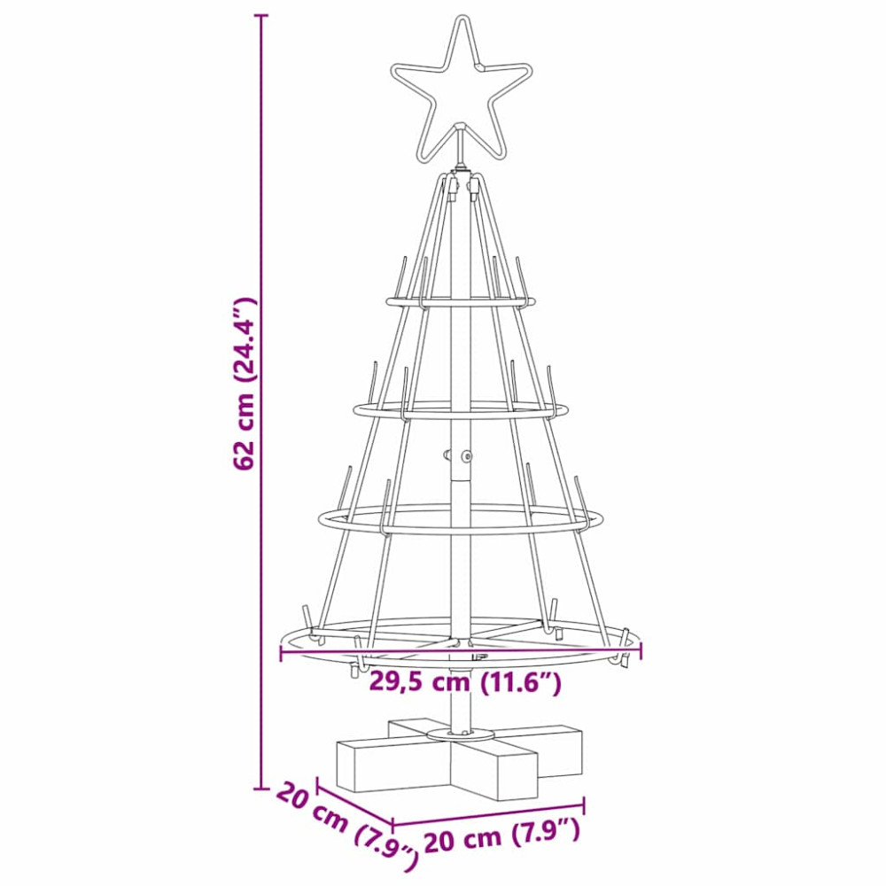 Produktbild för Julcone-träd med stativ Svart 60 cm Stål