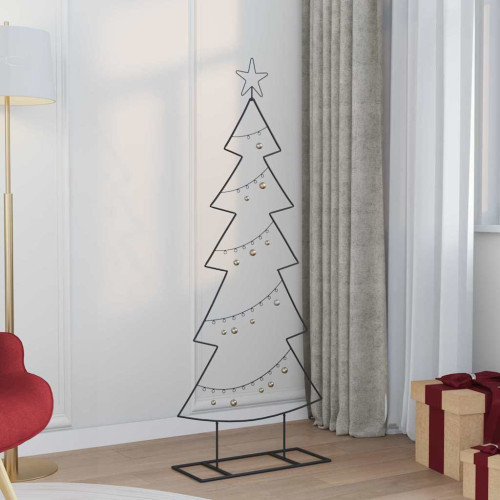 vidaXL Metall julgran med stativ Svart 150 cm Stål