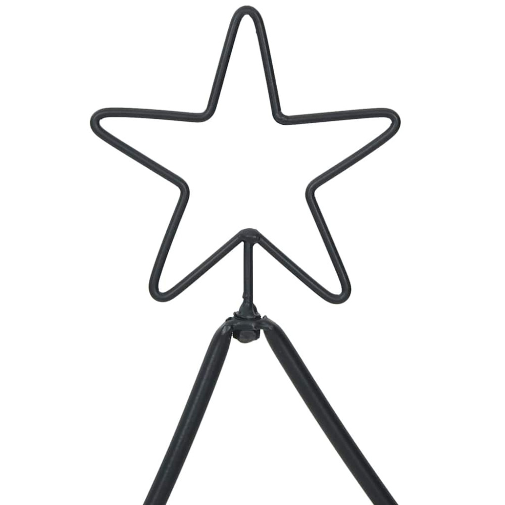 Produktbild för Metall julgran med stativ Svart 150 cm Stål