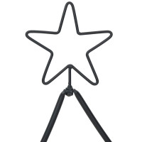 Produktbild för Metall julgran med stativ Svart 150 cm Stål