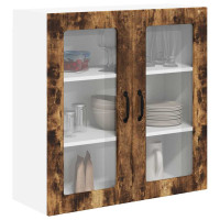 Produktbild för Väggglasförråd LUCCA Rökt ek 80 x 31 x 80 cm Konstruerat trä