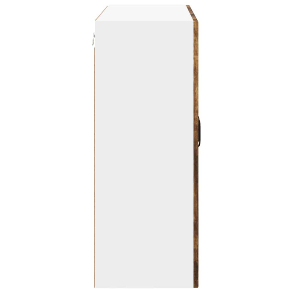 Produktbild för Väggglasförråd LUCCA Rökt ek 80 x 31 x 80 cm Konstruerat trä