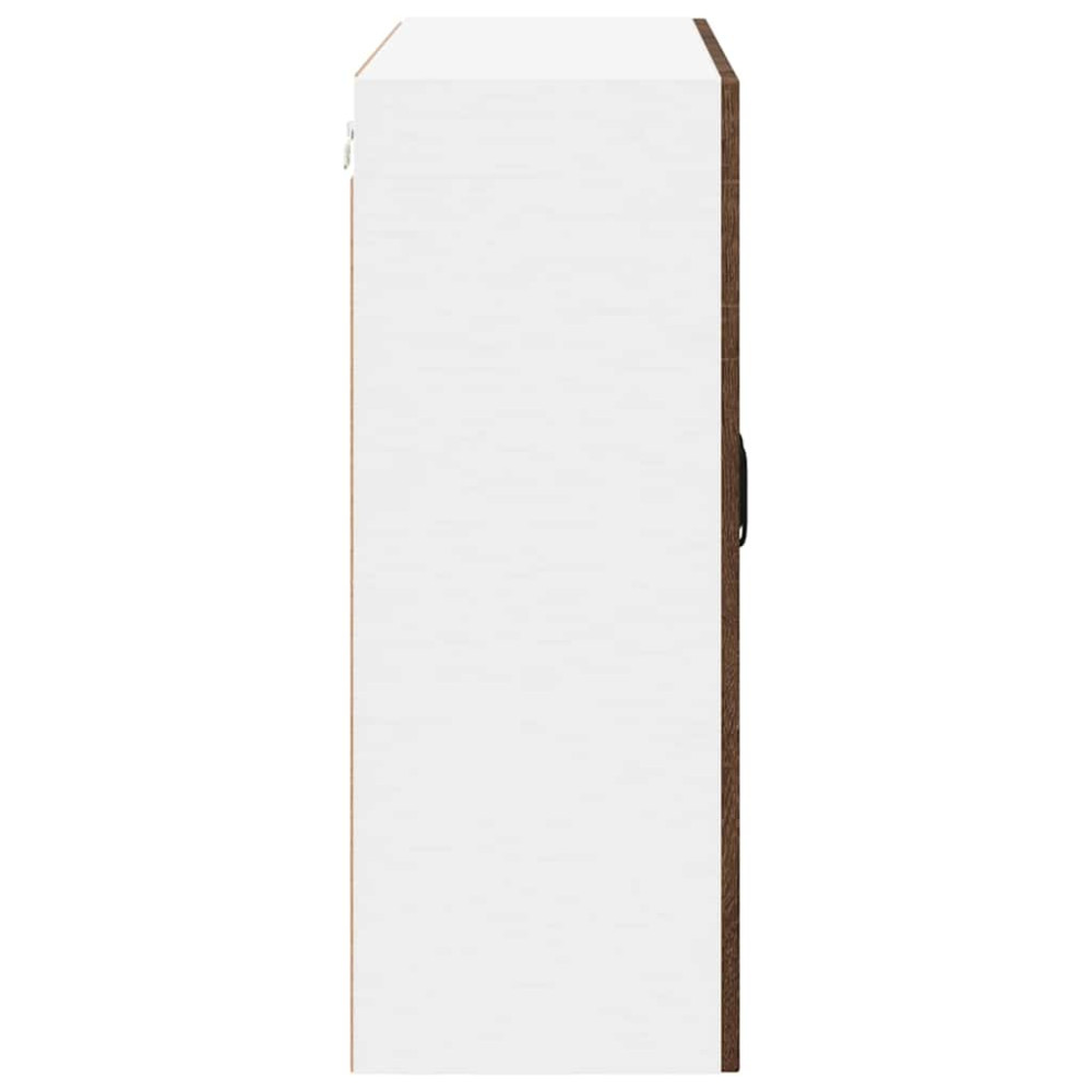 Produktbild för Väggglasförråd LUCCA Brun ek 80 x 31 x 80 cm Konstruerat trä