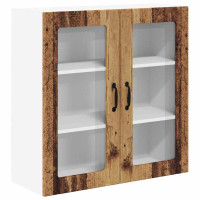 Produktbild för Väggglasförråd LUCCA Gammalt trä 80 x 31 x 80 cm