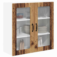 Produktbild för Väggglasförråd LUCCA Gammalt trä 80 x 31 x 80 cm
