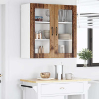 Produktbild för Väggglasförråd LUCCA Gammalt trä 80 x 31 x 80 cm
