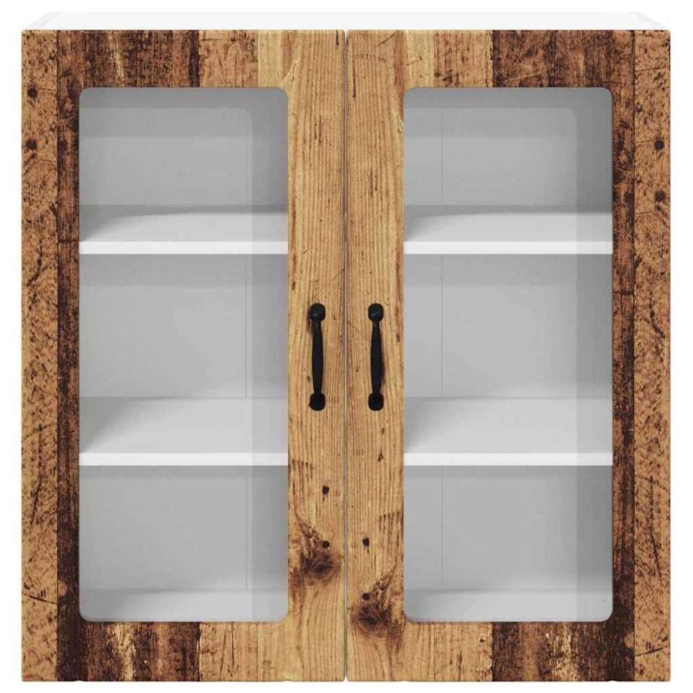 Produktbild för Väggglasförråd LUCCA Gammalt trä 80 x 31 x 80 cm