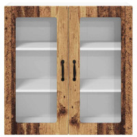 Produktbild för Väggglasförråd LUCCA Gammalt trä 80 x 31 x 80 cm