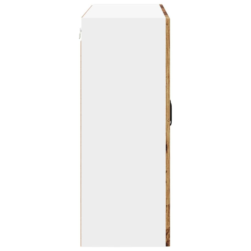 Produktbild för Väggglasförråd LUCCA Gammalt trä 80 x 31 x 80 cm