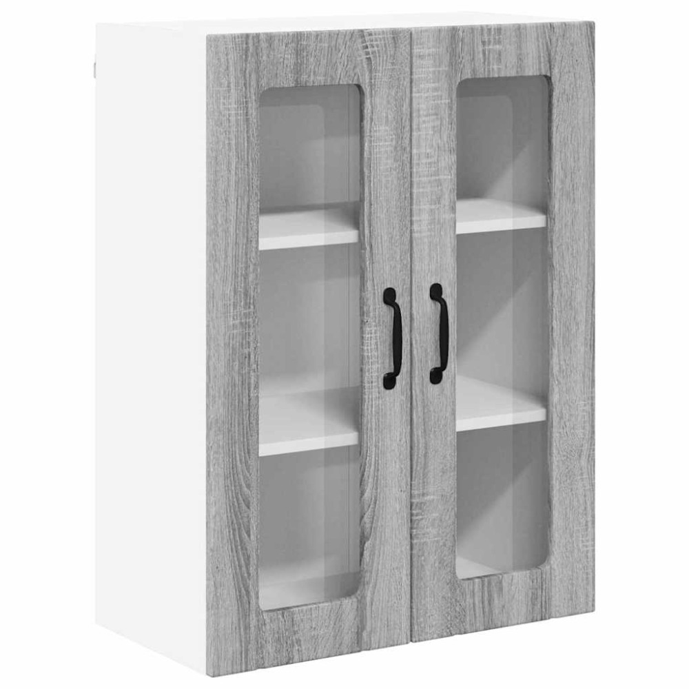 Produktbild för Väggglasförråd LUCCA Grå sonoma-ek 60 x 31 x 80 cm