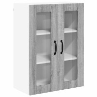 Produktbild för Väggglasförråd LUCCA Grå sonoma-ek 60 x 31 x 80 cm