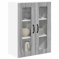 Produktbild för Väggglasförråd LUCCA Grå sonoma-ek 60 x 31 x 80 cm