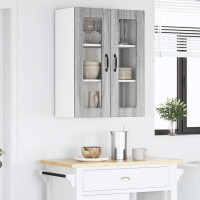 Produktbild för Väggglasförråd LUCCA Grå sonoma-ek 60 x 31 x 80 cm