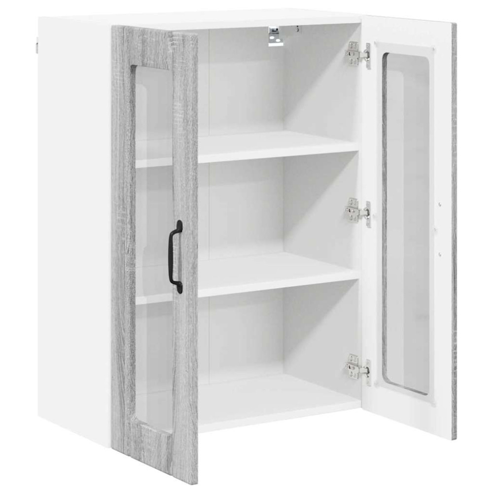 Produktbild för Väggglasförråd LUCCA Grå sonoma-ek 60 x 31 x 80 cm