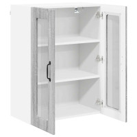Produktbild för Väggglasförråd LUCCA Grå sonoma-ek 60 x 31 x 80 cm
