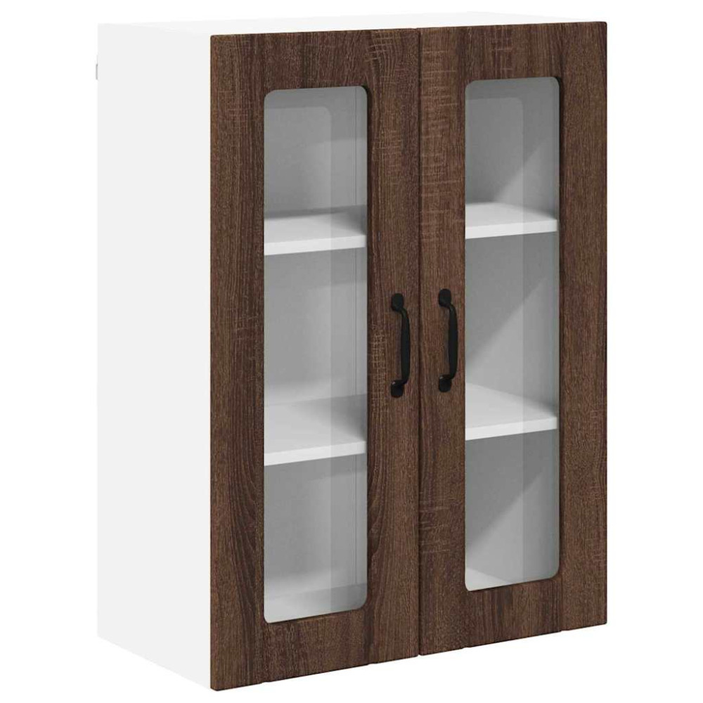 Produktbild för Väggglasförråd LUCCA Brun ek 60 x 31 x 80 cm Konstruerat trä