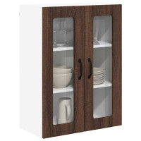 Produktbild för Väggglasförråd LUCCA Brun ek 60 x 31 x 80 cm Konstruerat trä