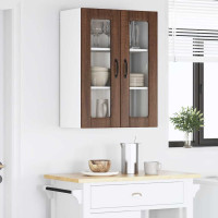 Produktbild för Väggglasförråd LUCCA Brun ek 60 x 31 x 80 cm Konstruerat trä