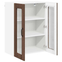 Produktbild för Väggglasförråd LUCCA Brun ek 60 x 31 x 80 cm Konstruerat trä