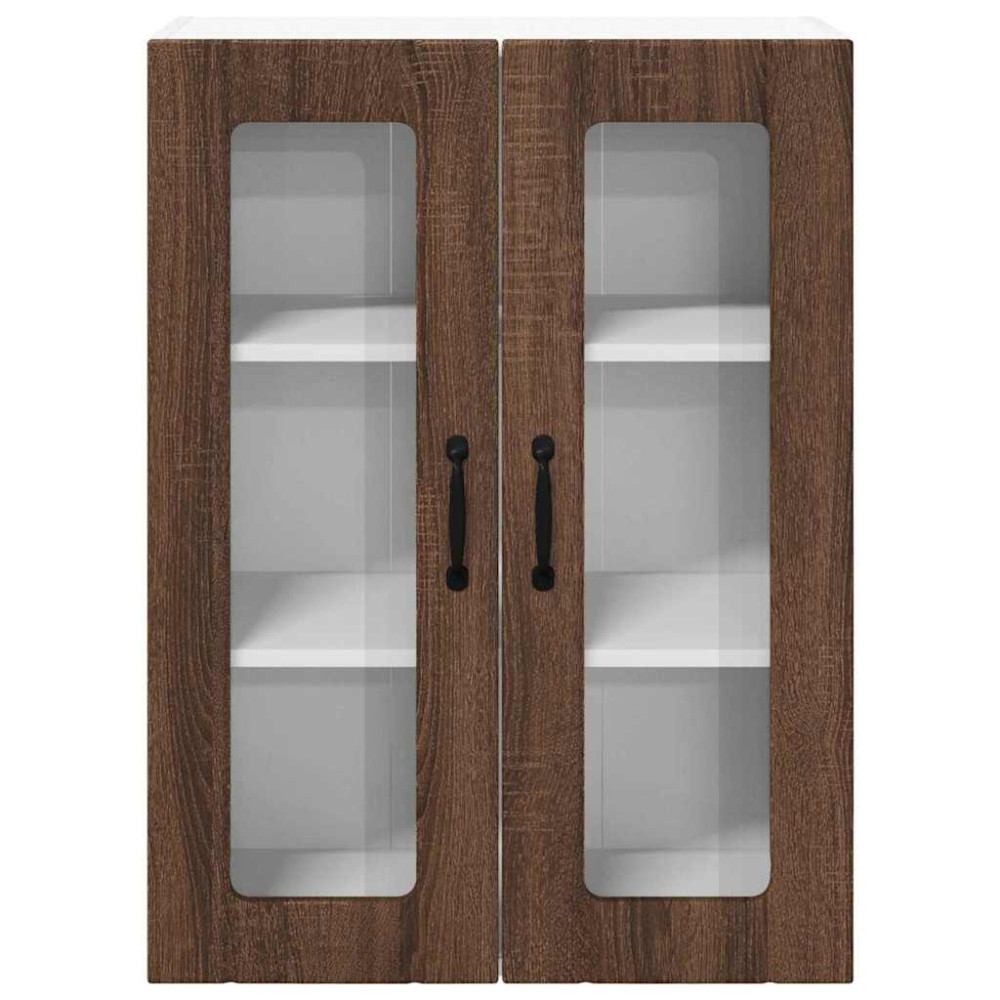 Produktbild för Väggglasförråd LUCCA Brun ek 60 x 31 x 80 cm Konstruerat trä