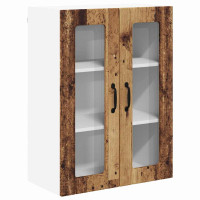 Produktbild för Väggglasförråd LUCCA Gammalt trä 60 x 31 x 80 cm