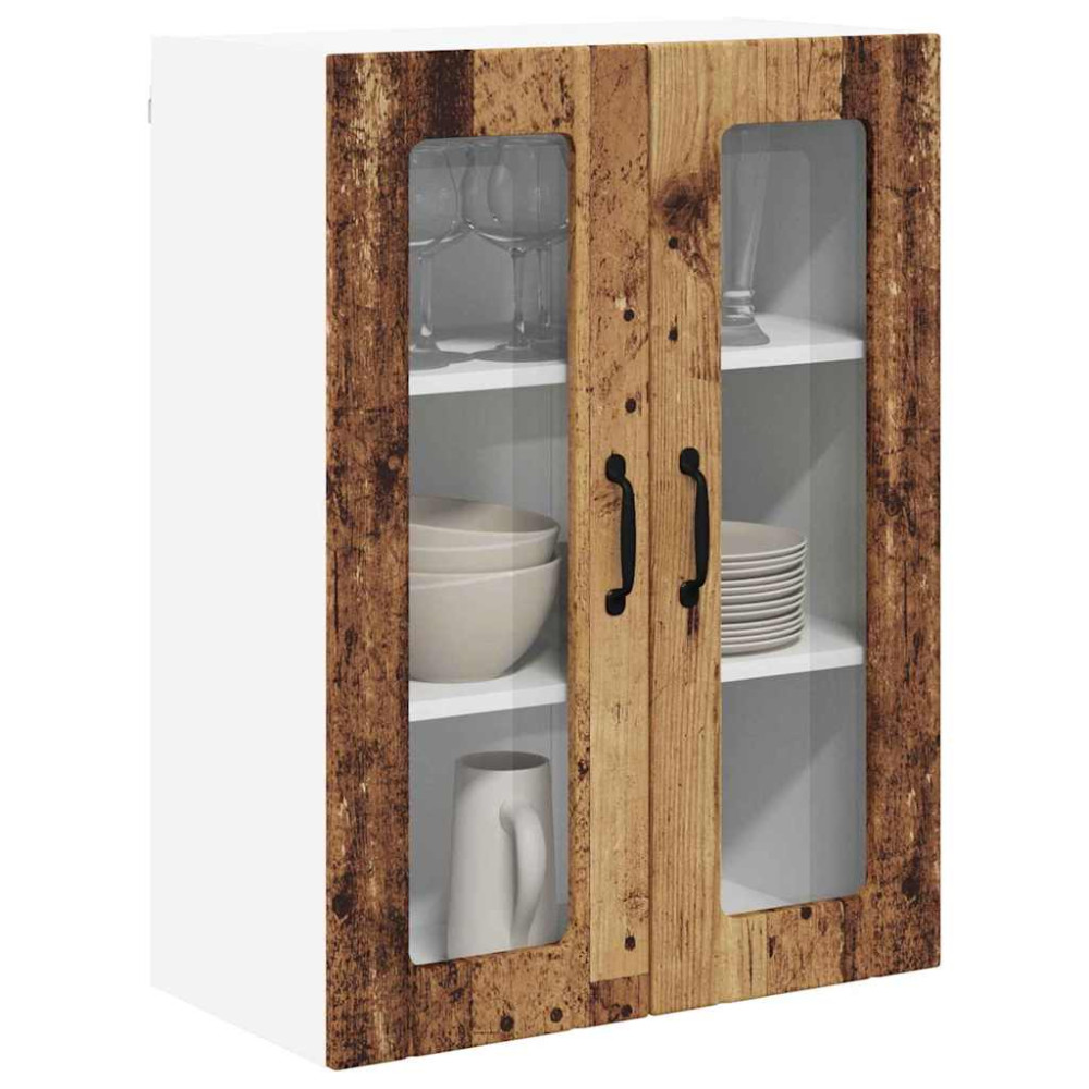 Produktbild för Väggglasförråd LUCCA Gammalt trä 60 x 31 x 80 cm