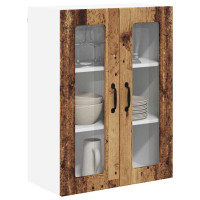 Produktbild för Väggglasförråd LUCCA Gammalt trä 60 x 31 x 80 cm