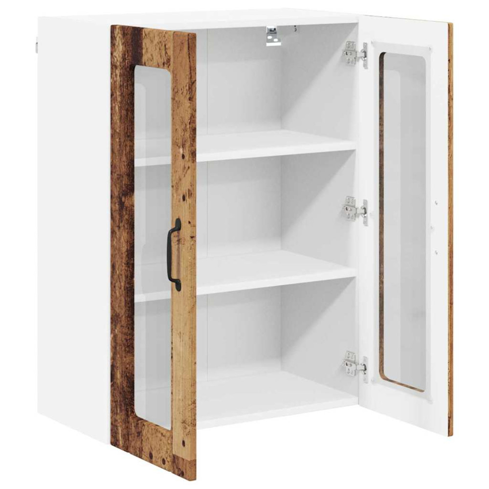 Produktbild för Väggglasförråd LUCCA Gammalt trä 60 x 31 x 80 cm