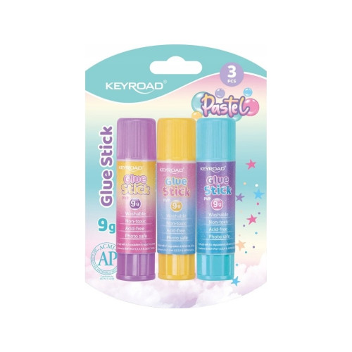 Keyroad Keyroad lim med stift KEYROAD, pastell, PVP, 9 g, 3 st., bli...