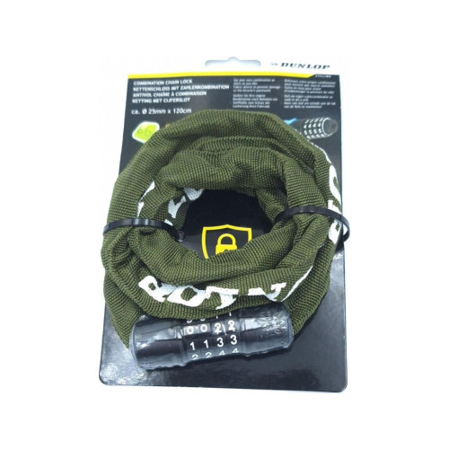 Dunlop Dunlop cykellås DUNLOP kedja med låskod DL.120 cm