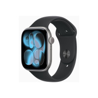 Produktbild för Apple Watch Series 11 (GPS + Cellular) - rymdgrå aluminium - smart klocka med sportband - svart - 64 GB